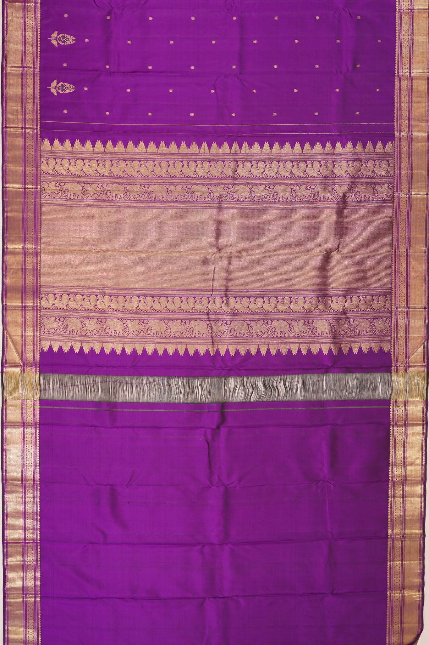 Kanchipuram Silk Butta Purple Saree