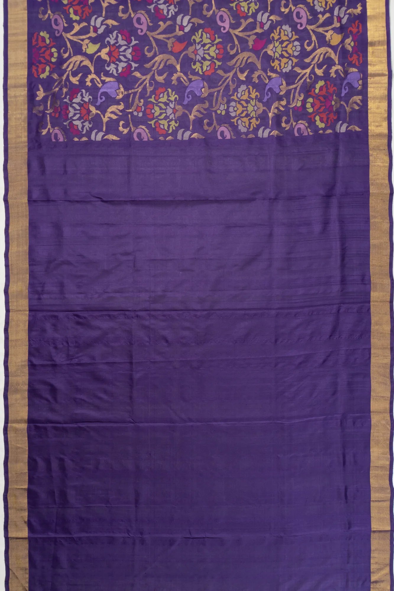 Uppada Silk All Over Jamdani Violet Saree