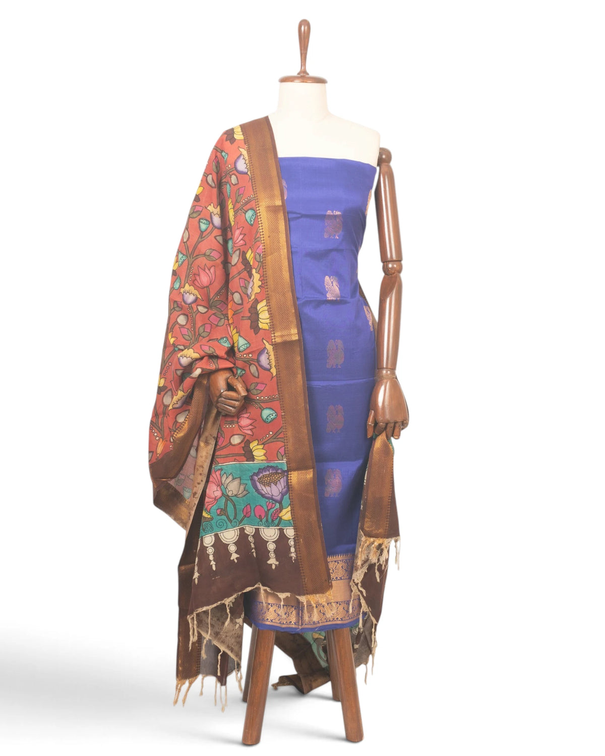 Uppada Silk Butta Royal Blue Salwar Suit Set Set W/O Bottom