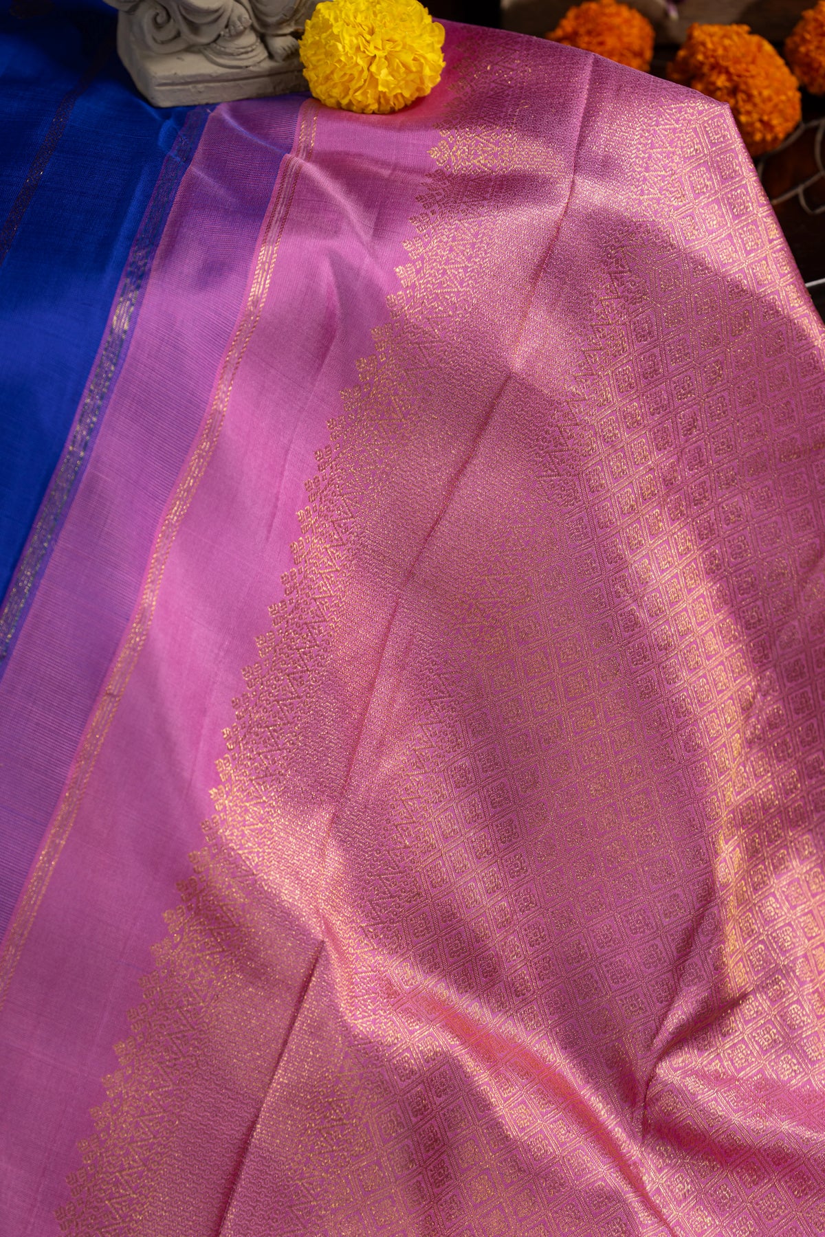 Kanchipuram Silk Butta Blue Saree