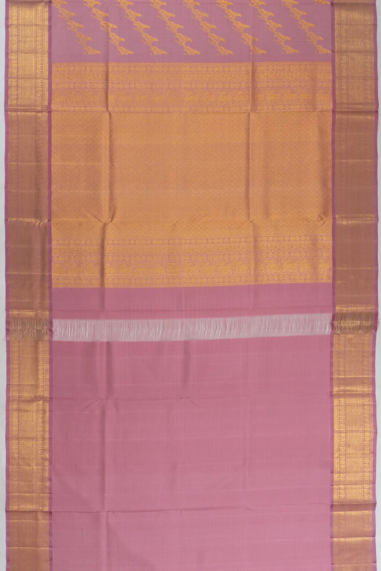 Kanchipuram X Kota Cotton Brocade Lavender Saree