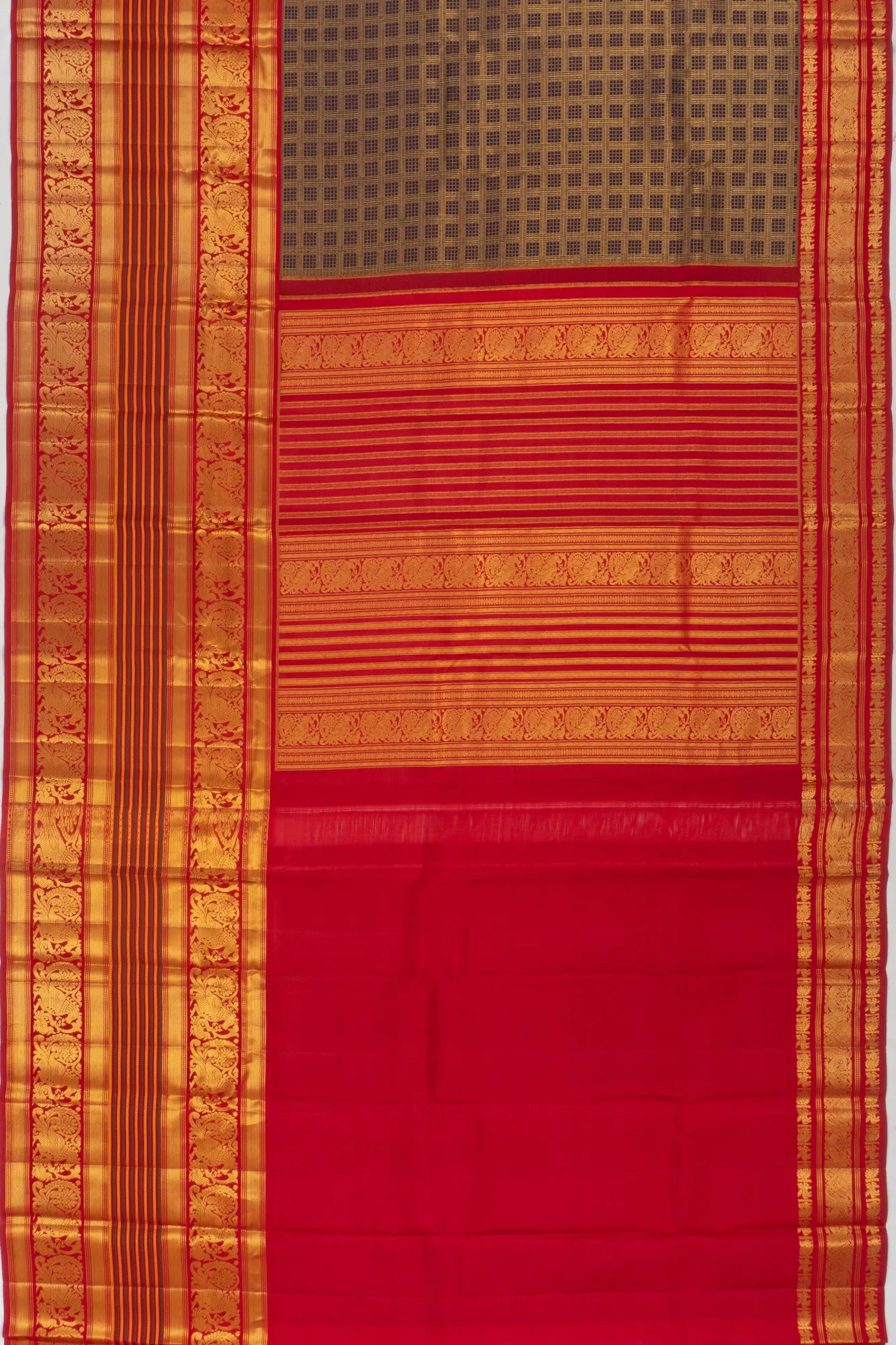 Taranga Kanchi Silk Checks Purple Saree