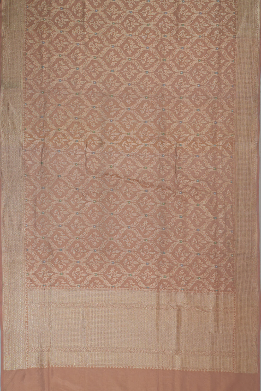Vaanya Banaras Silk Brocade Peach Saree