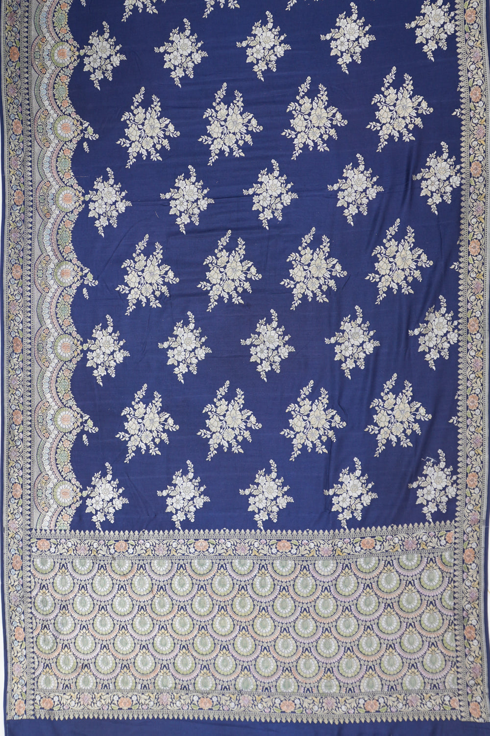 Vaanya Banaras Silk Butta Blue Saree