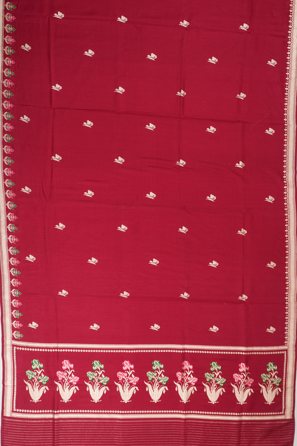 Banarasi Silk Butta Red Saree