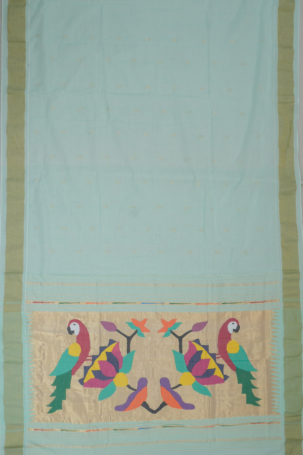 Paithani Cotton Butta Blue Saree