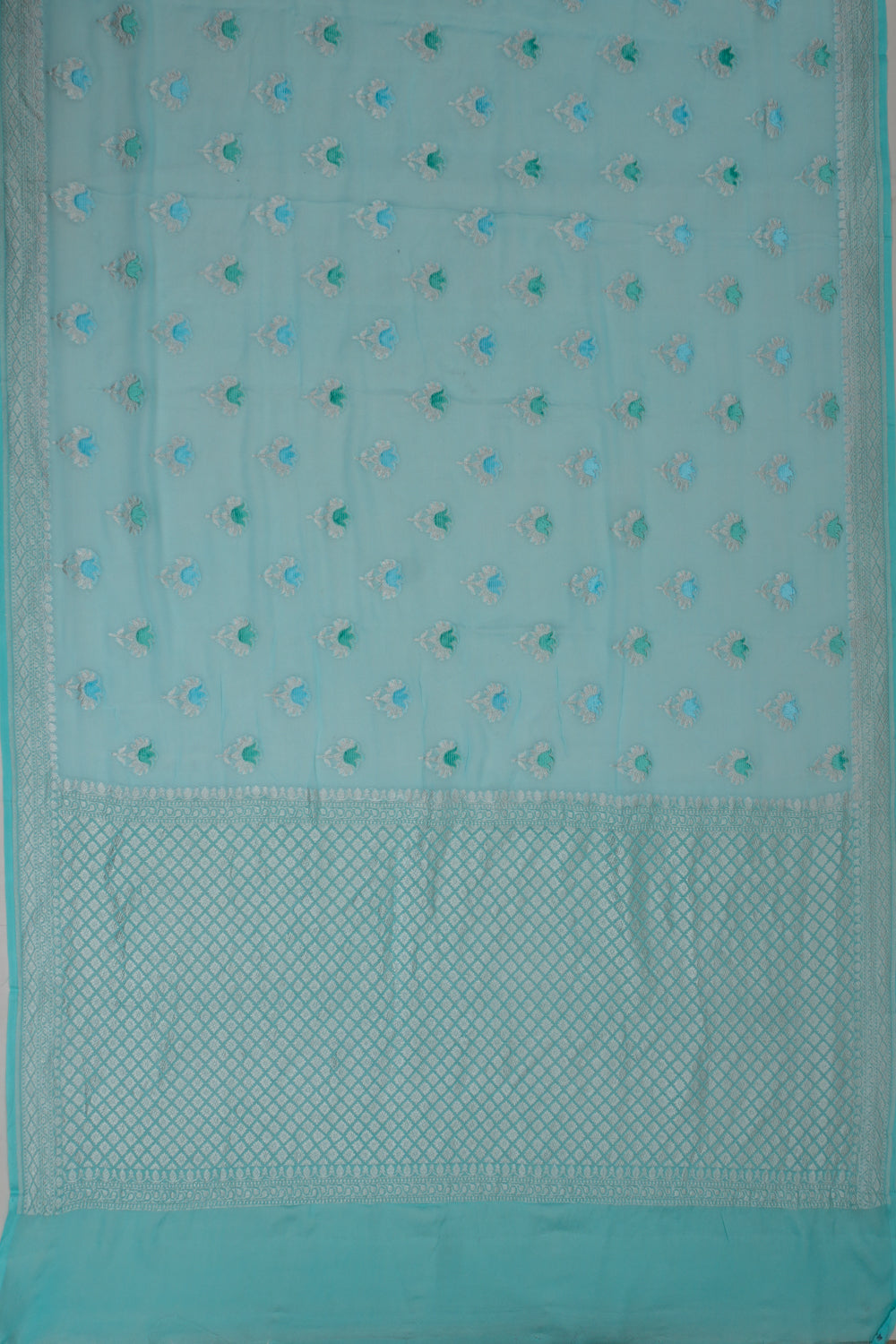 Banarasi Georgette Butta Blue Saree