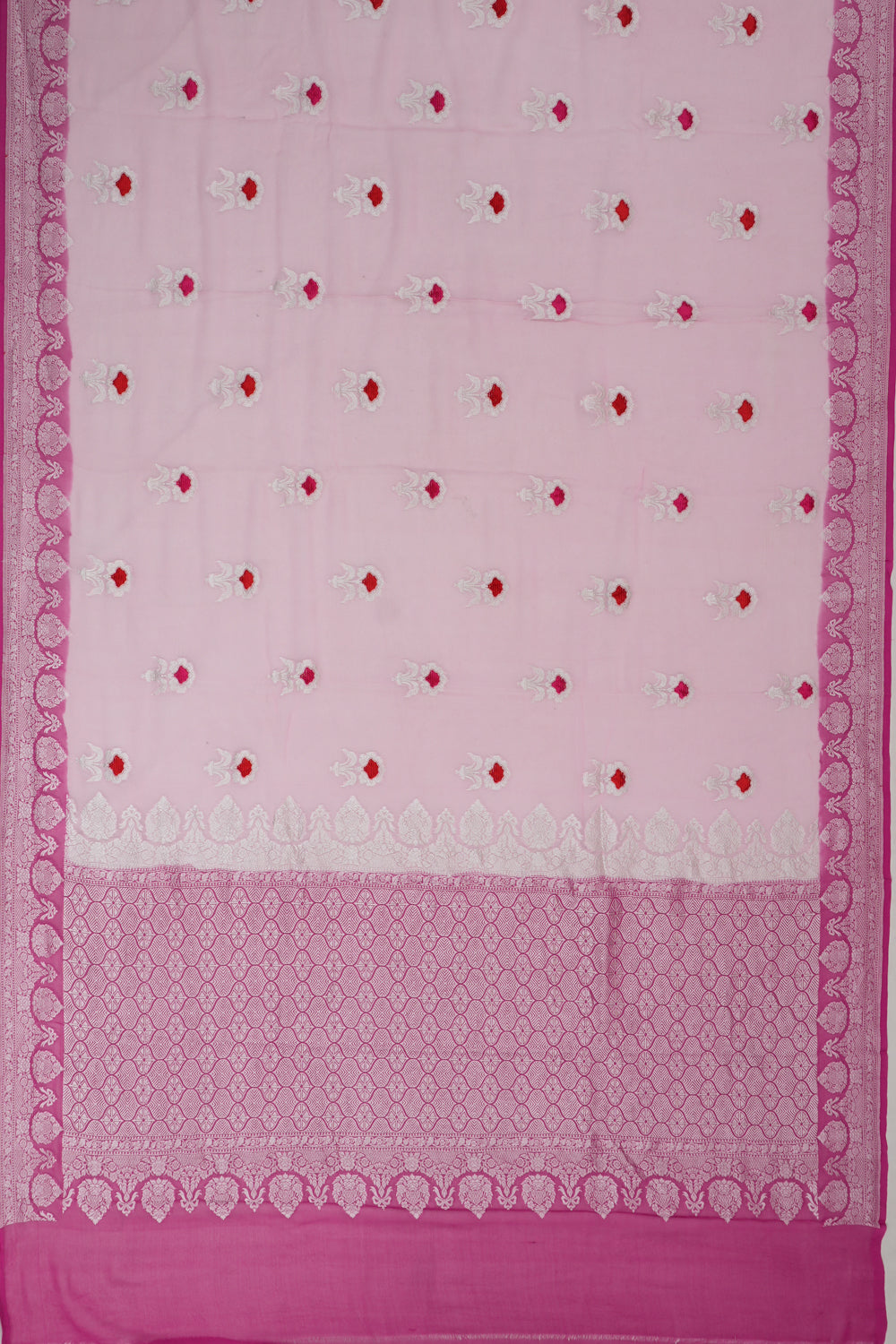 Banarasi Georgette Butta Pink Saree
