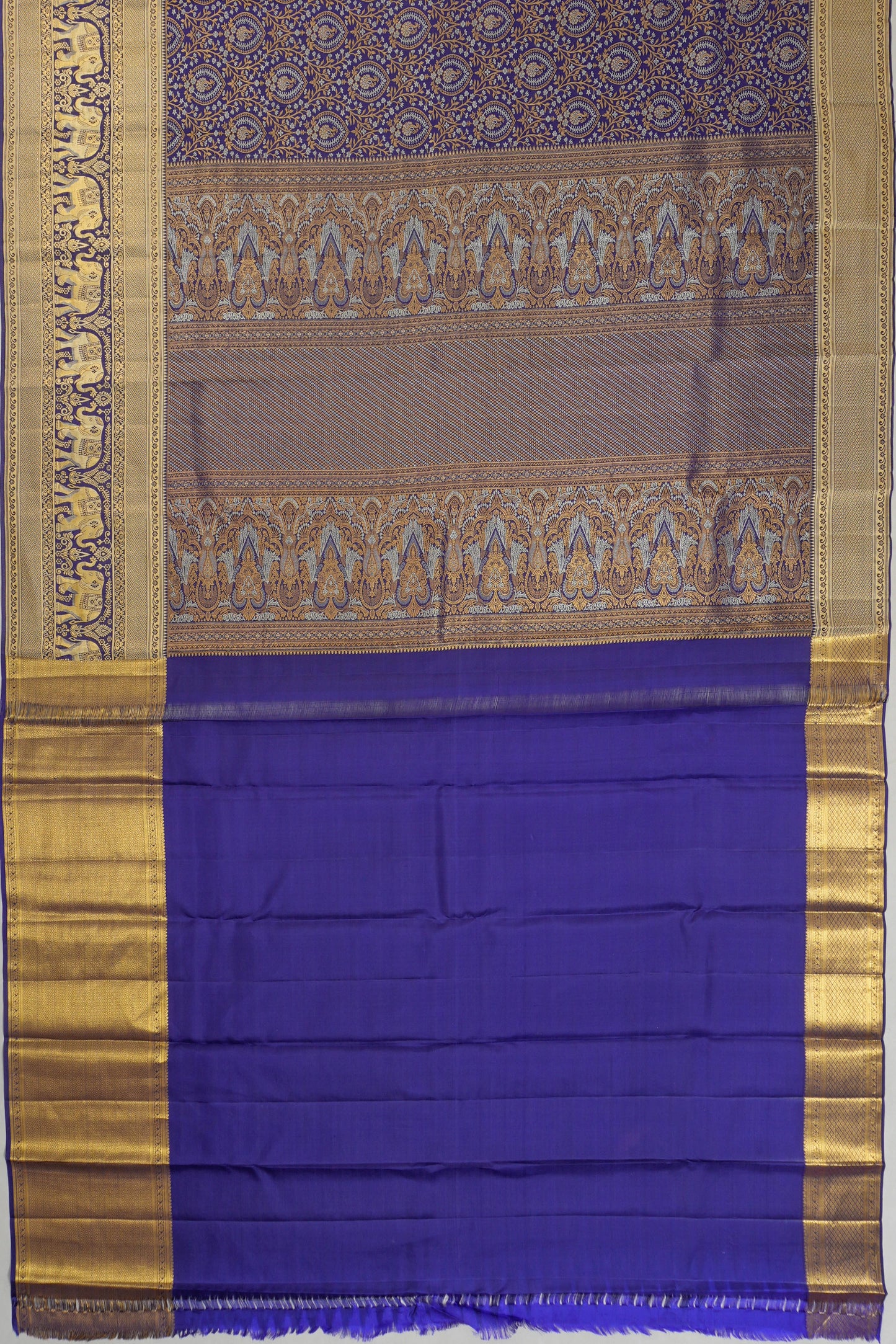 Taranga Kanchi Silk Brocade Blue Saree