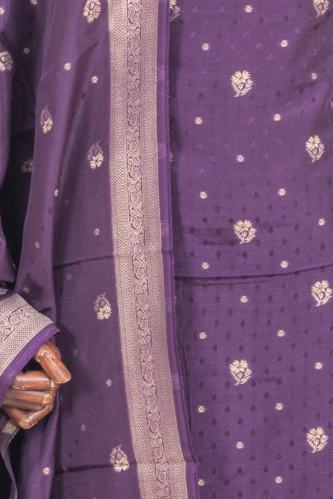 Vaanya Banaras Silk Jaquard And Butta Violet Salwar Suit Set