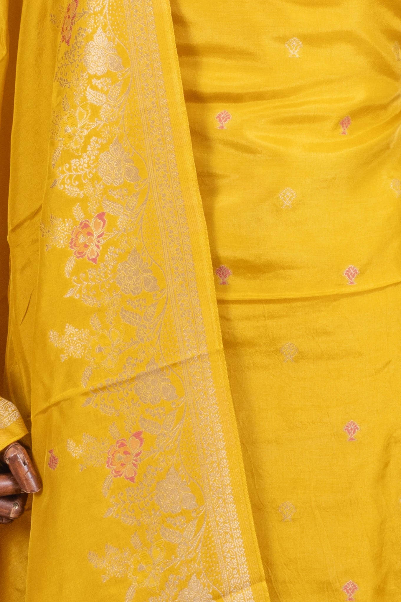 Vaanya Banaras Silk Butta Yellow Salwar Suit Set