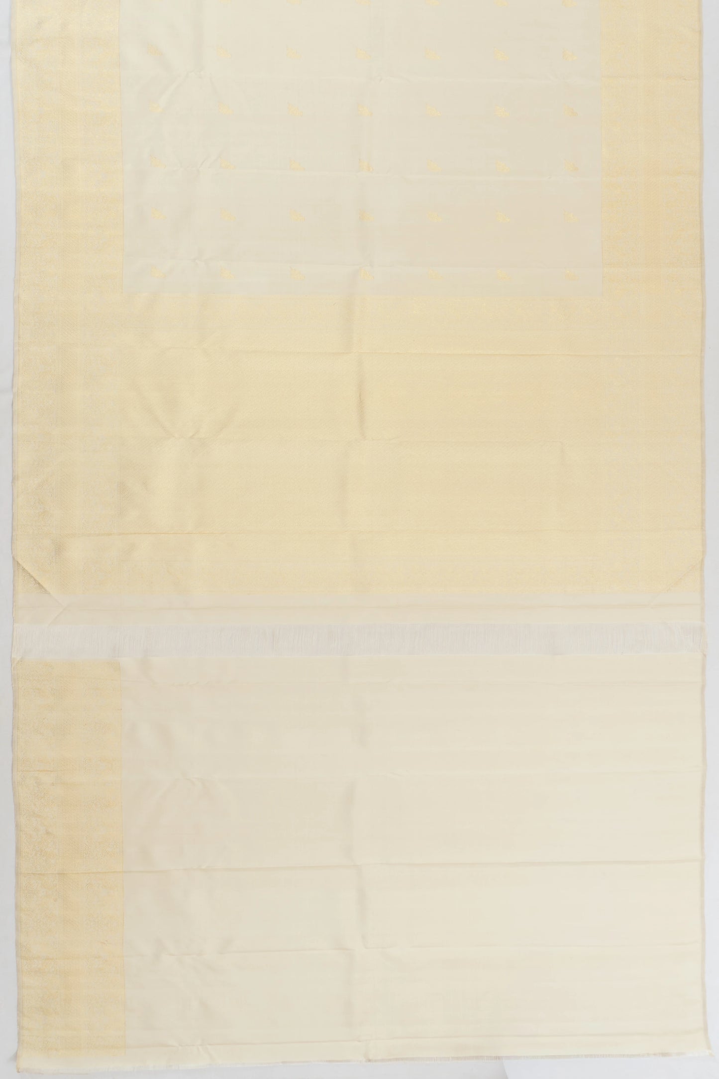 Kanchipuram Silk Butta Cream Saree