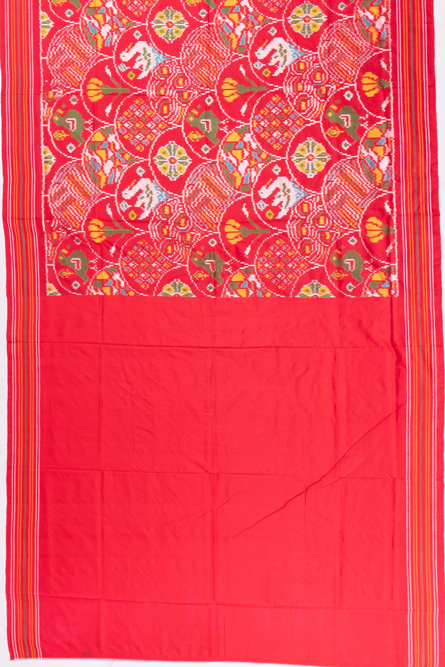 Pochampally Silk Ikat Red Saree