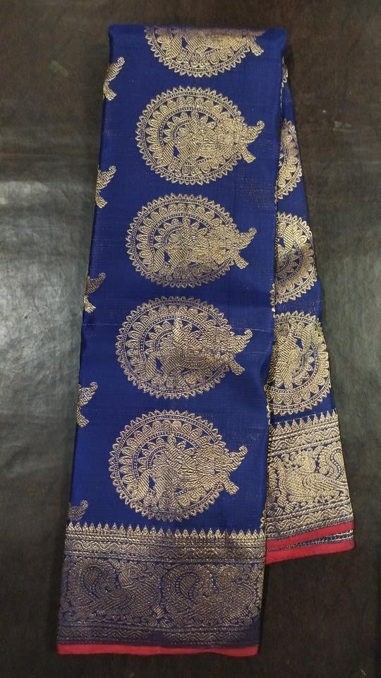 Kanchipuram Silk Butta Blue Saree