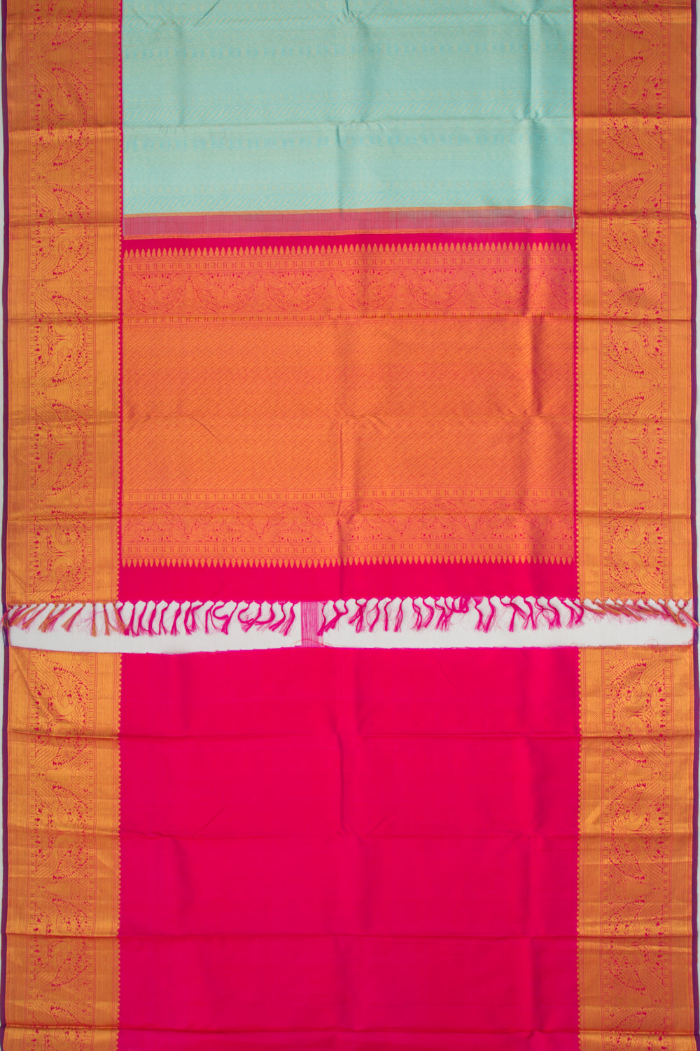 Kanchipuram Silk Brocade Sky Blue Saree