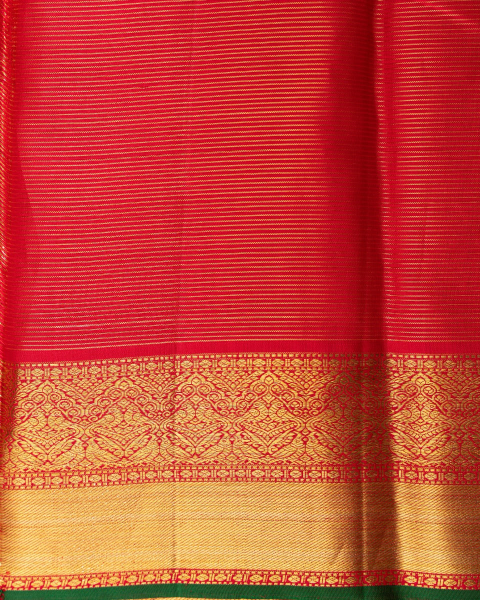 Kanchipuram Silk Brocade Red Saree