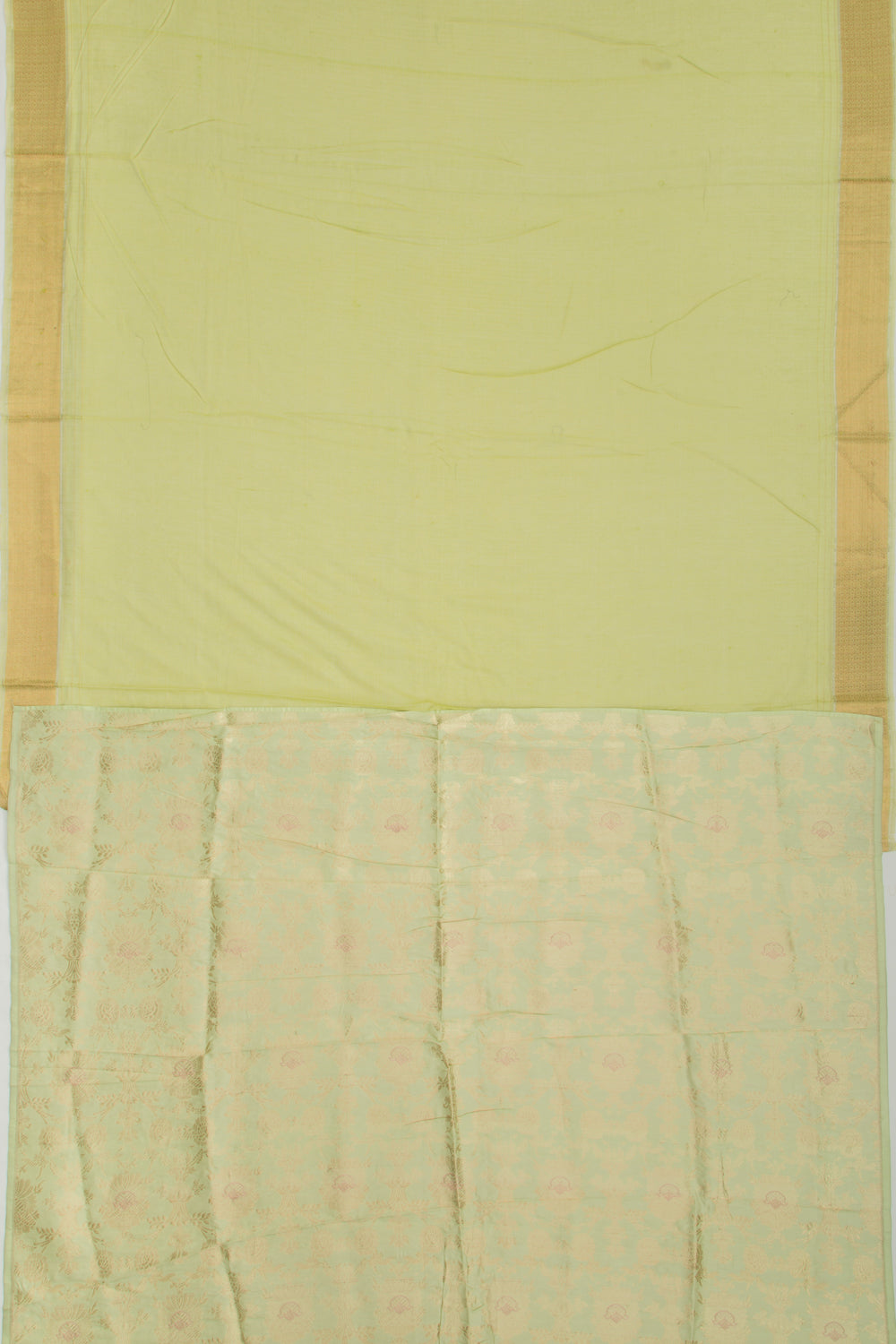 Soft Kota Silk Plain Pastel Green Saree