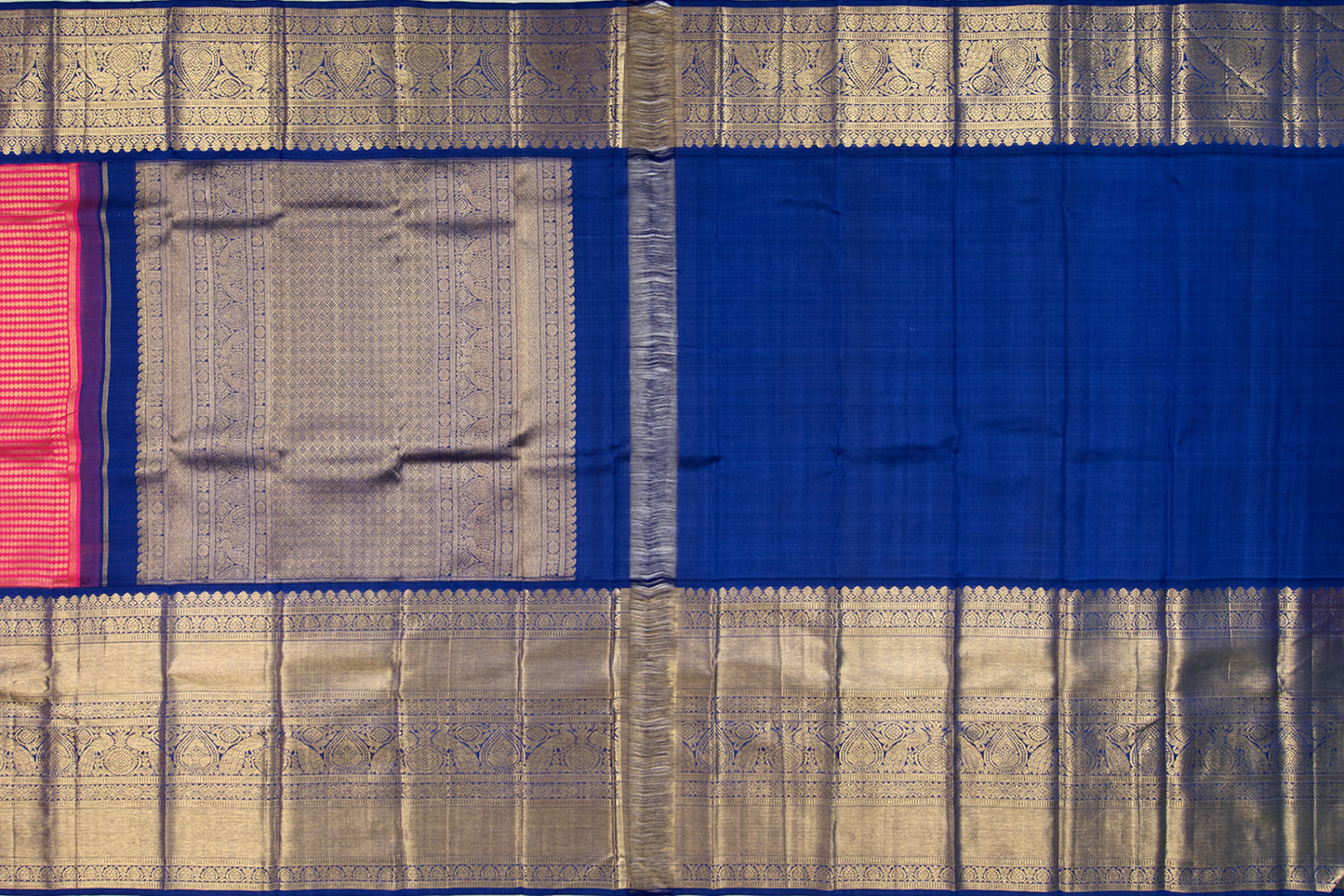 Kanchipuram Silk Brocade Pink Saree