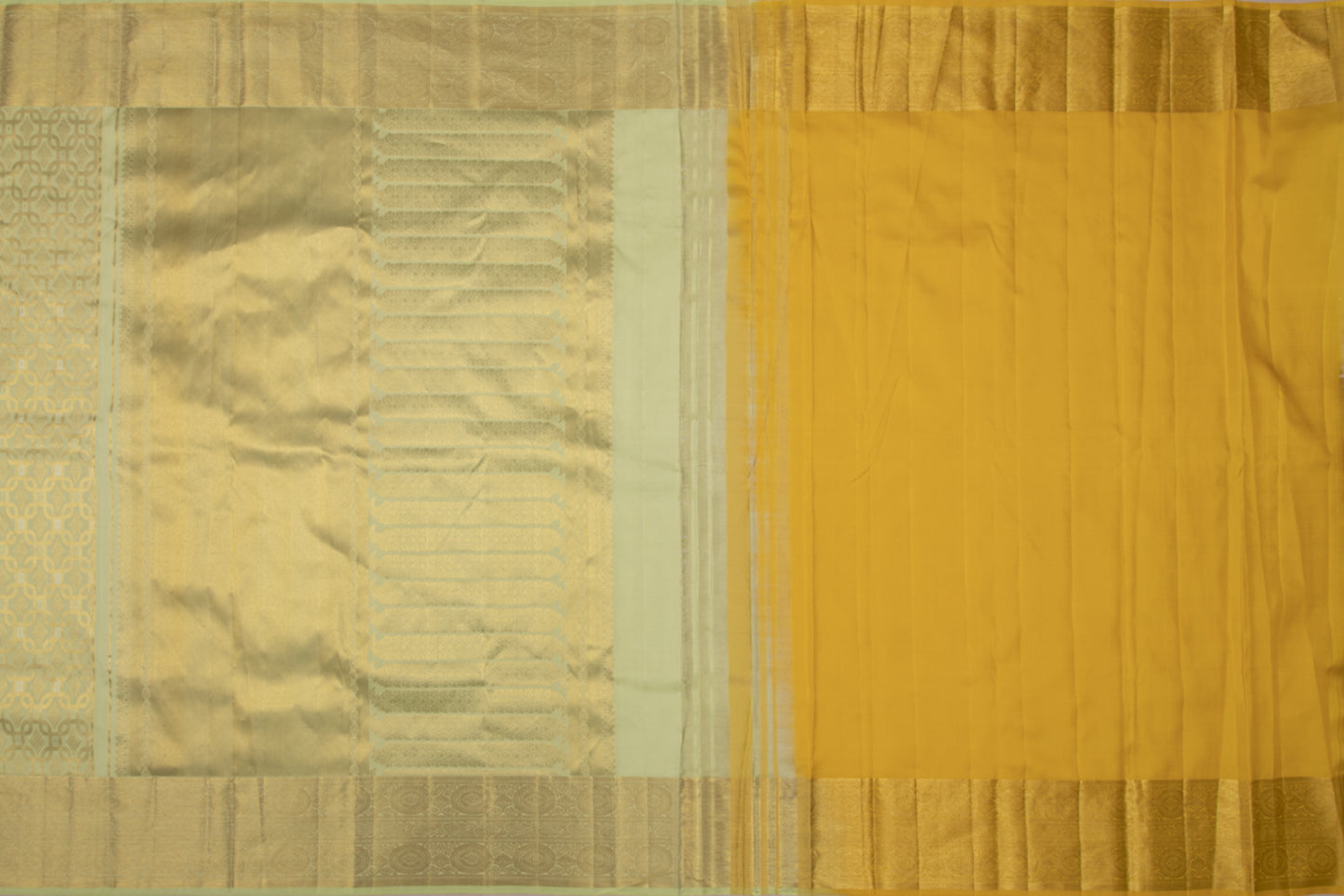 Kanchipuram Silk Jaal Pastel Green Saree