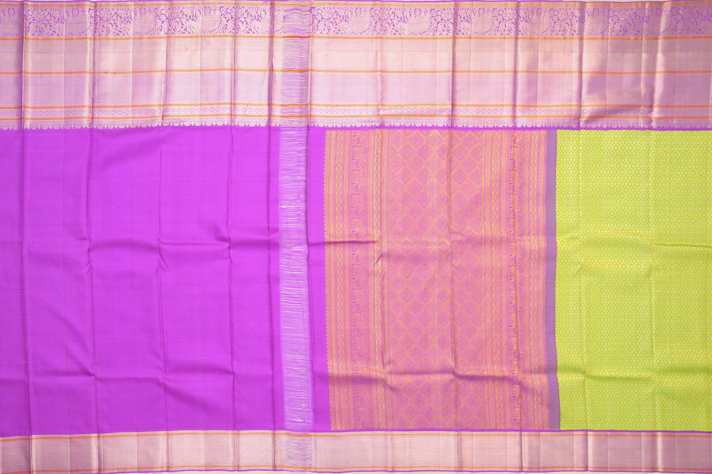 Kanchipuram Silk Brocade Pastel Green Saree