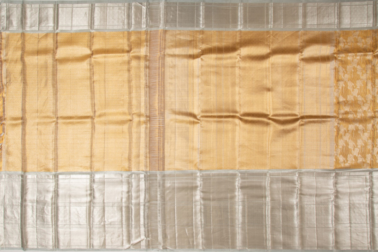 Kanchipuram Silk Tissue Brocade Gold Saree