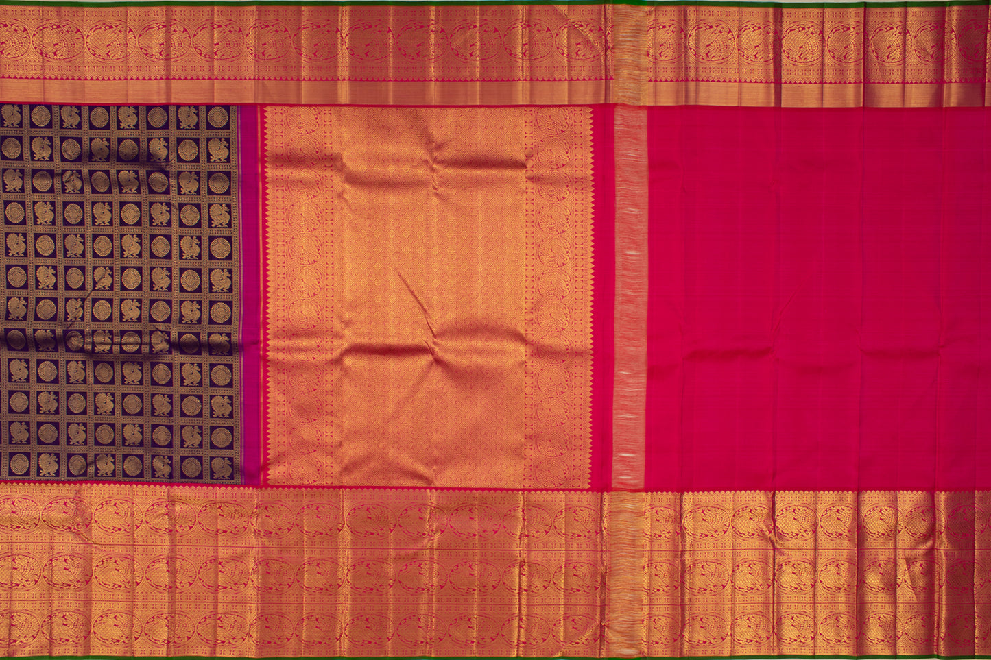 Kanchipuram Silk Checks And Butta Violet Saree_4083302_6.jpg