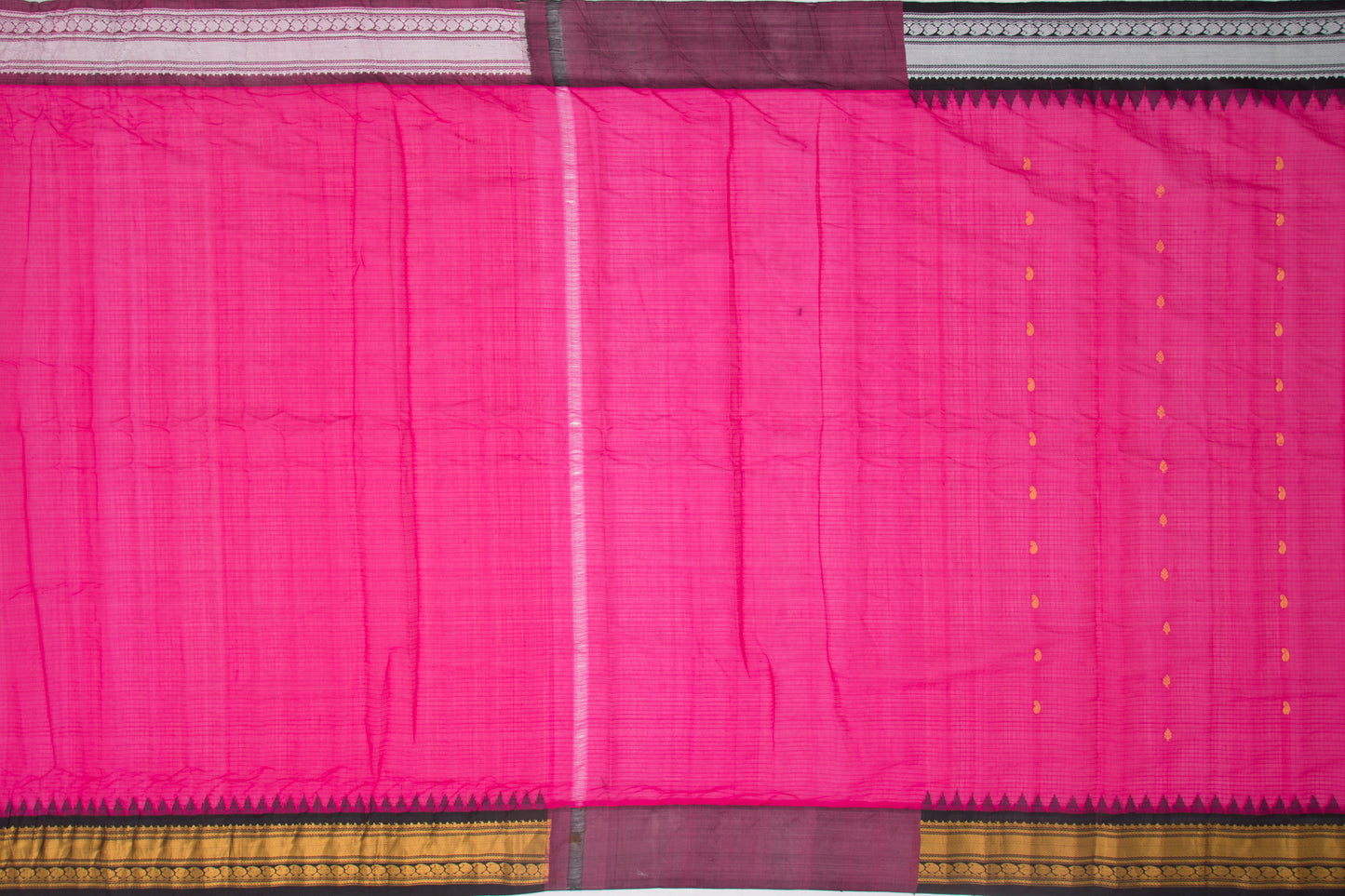 Gadwal Cotton Butta Pink Saree