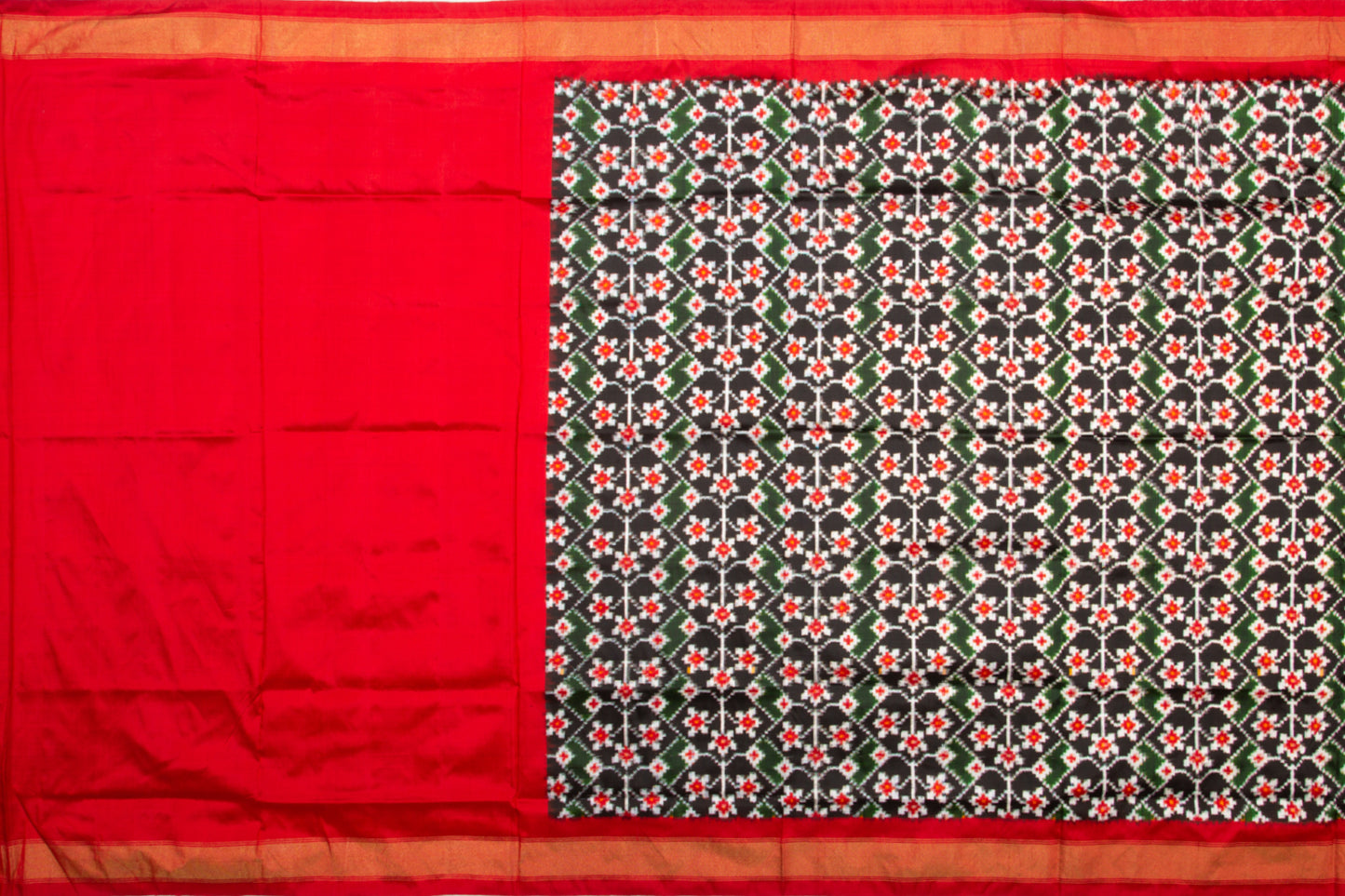 Pochampally Silk Double Ikat Black Saree