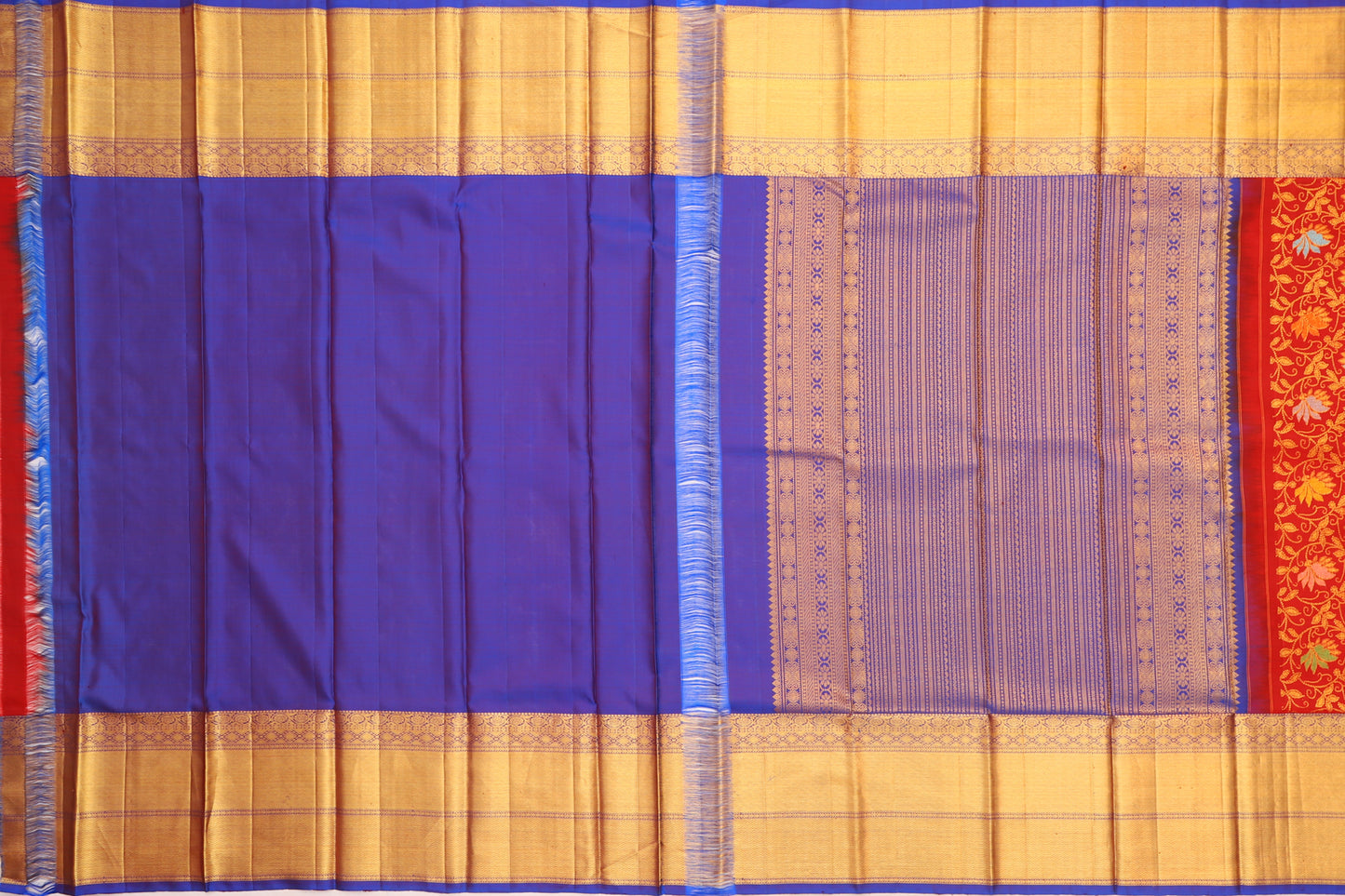 Kanchipuram Silk Jaal Red Saree