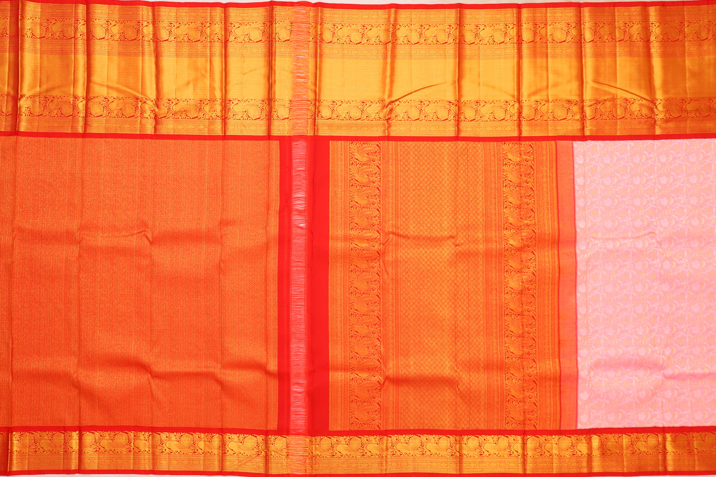 Kanchipuram Silk Brocade Pink Saree