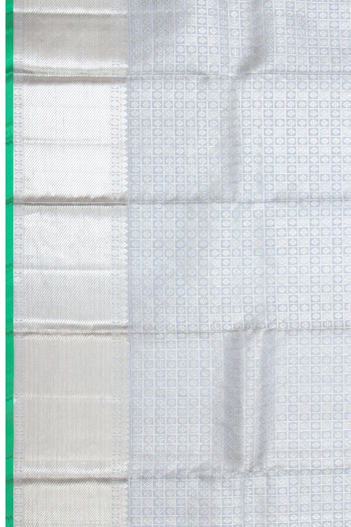 Kanchipuram Silk Checks And Butta Pastel Blue Dupatta