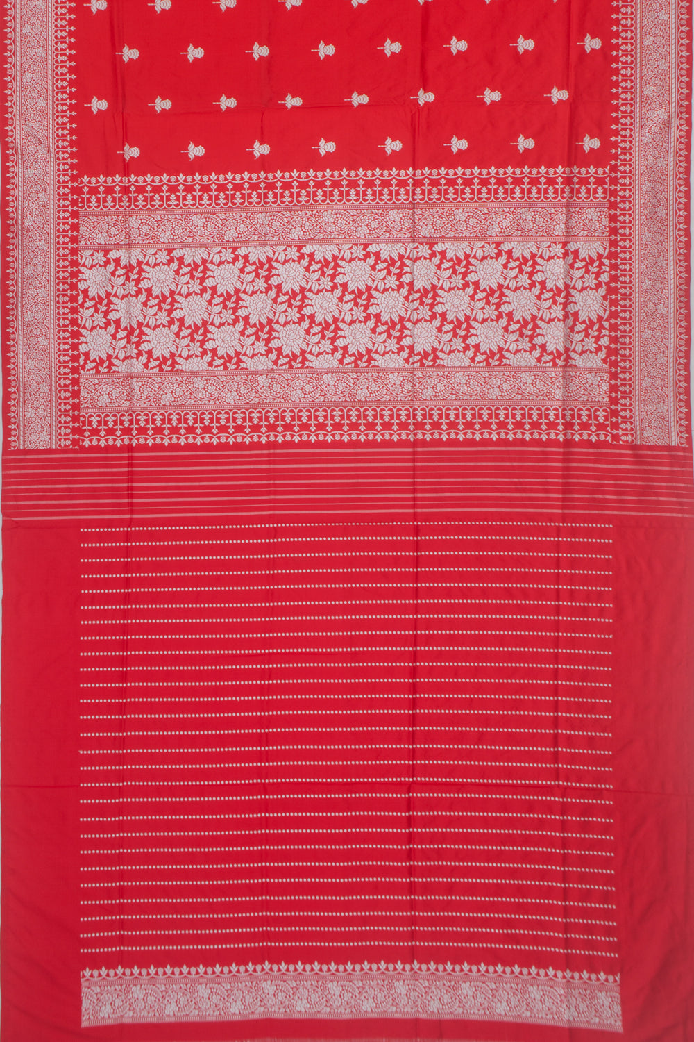 Banarasi Silk Kadwa Butta Red Saree