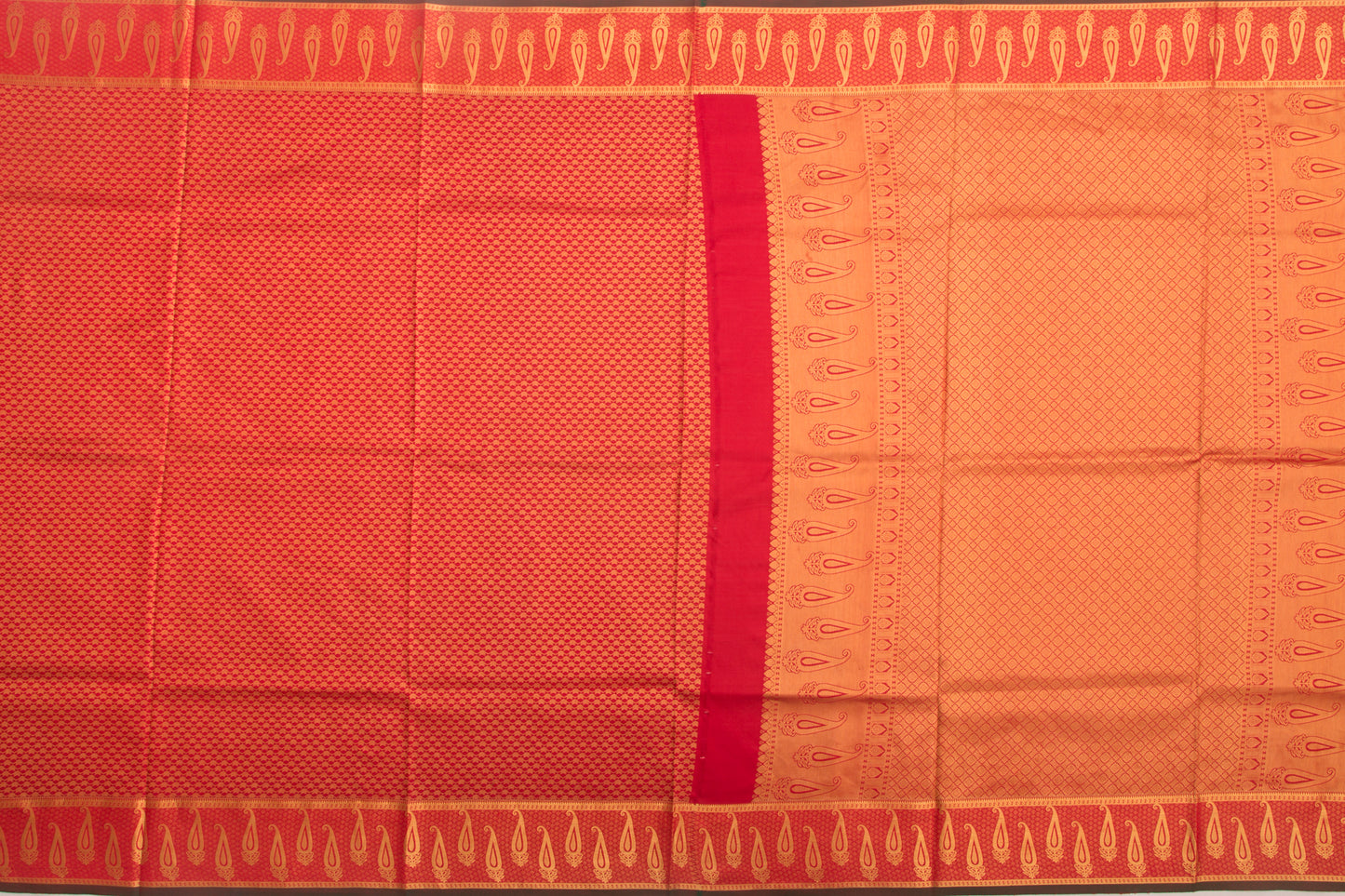 Kanchipuram Silk Printed Brocade Cream Saree