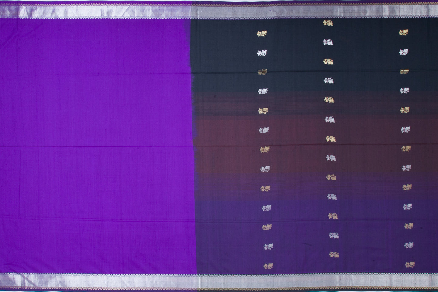 Eri Silk Butta Dual Shade Violet And Blue Saree With Zari Border/4670736_6.jpg