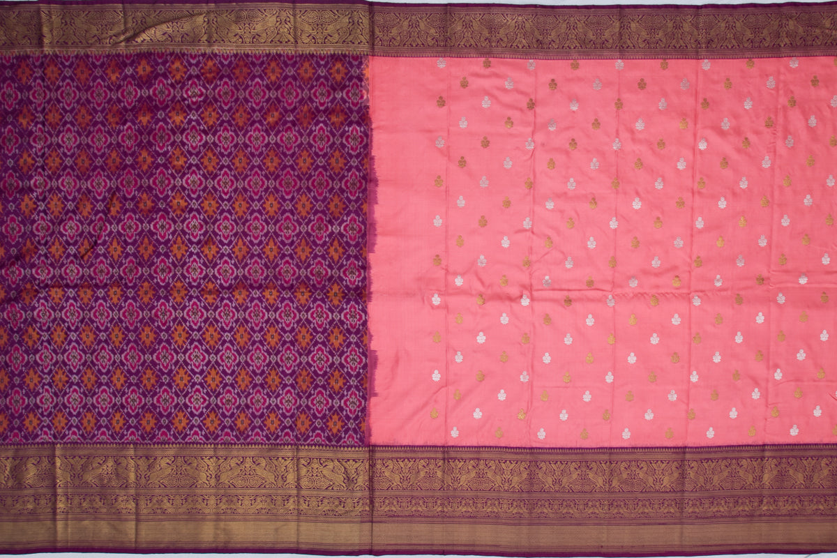 Kanchipuram Silk Twill Butta Pink Saree/4679257_6.jpg