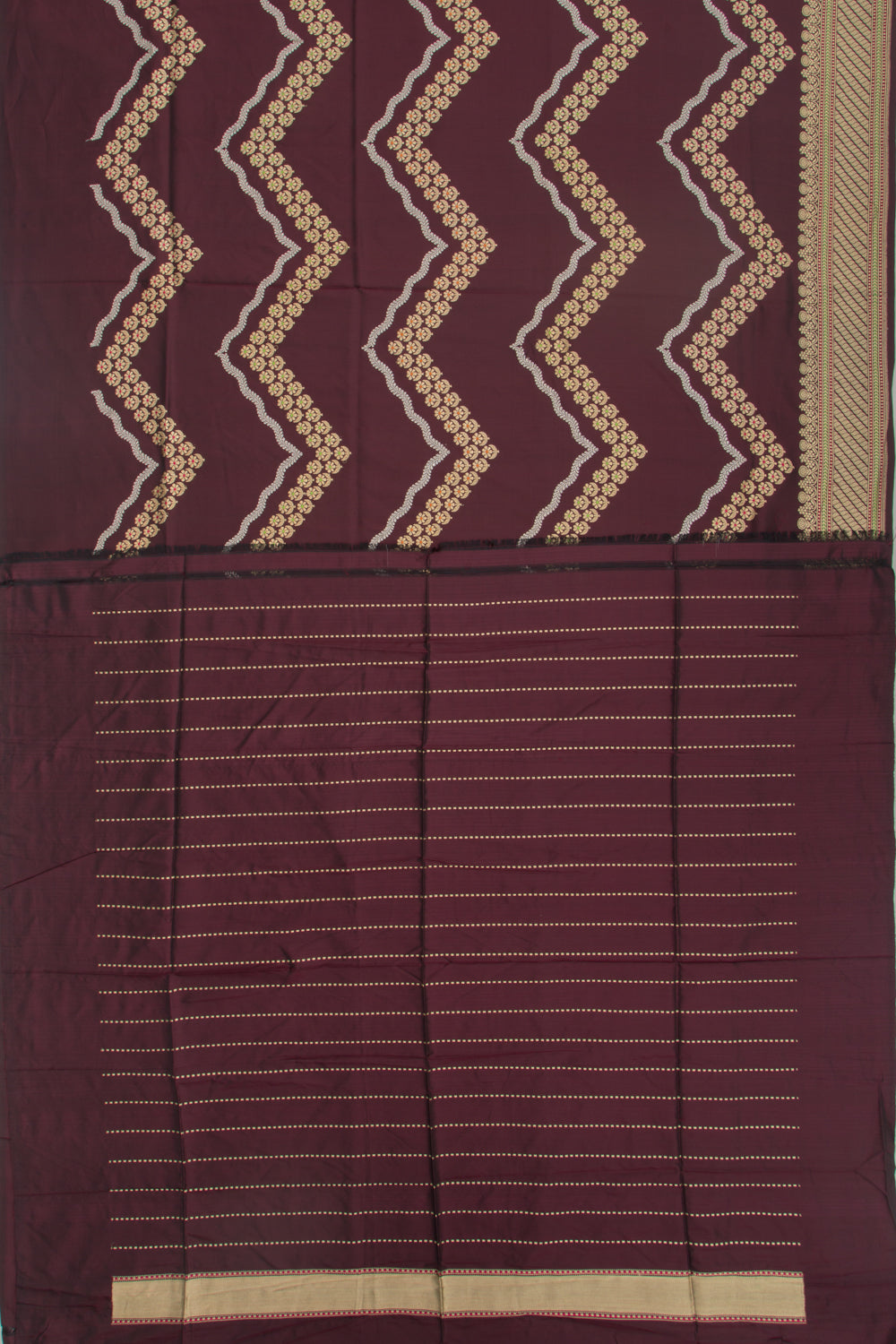 Banarasi Silk Kadwa Jaal Brown Saree