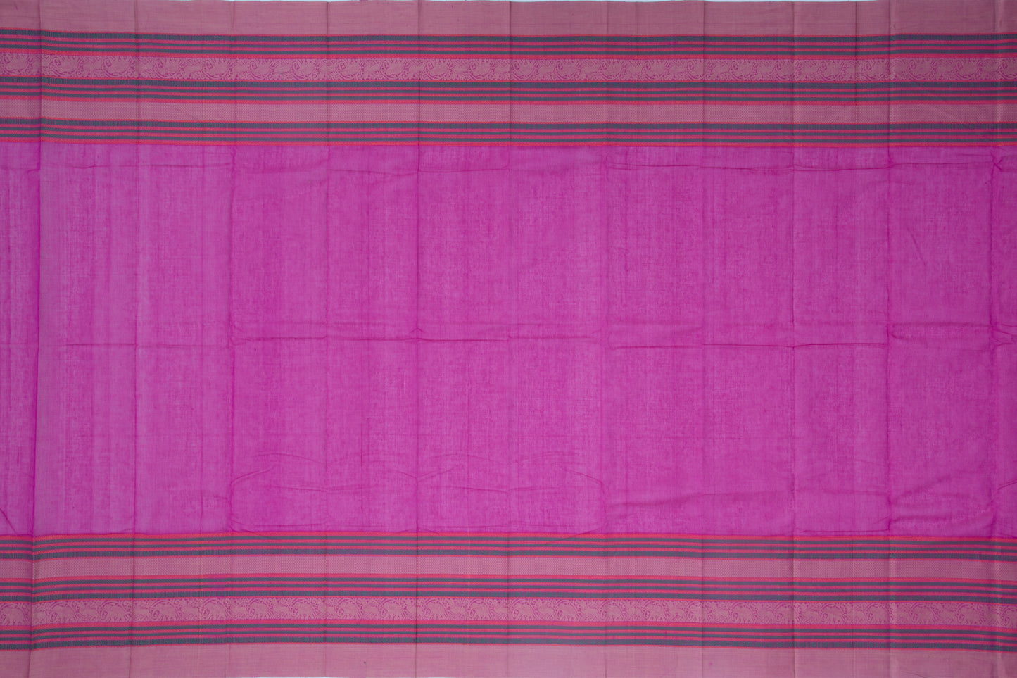 Kanchi Cotton Plain Pink Saree