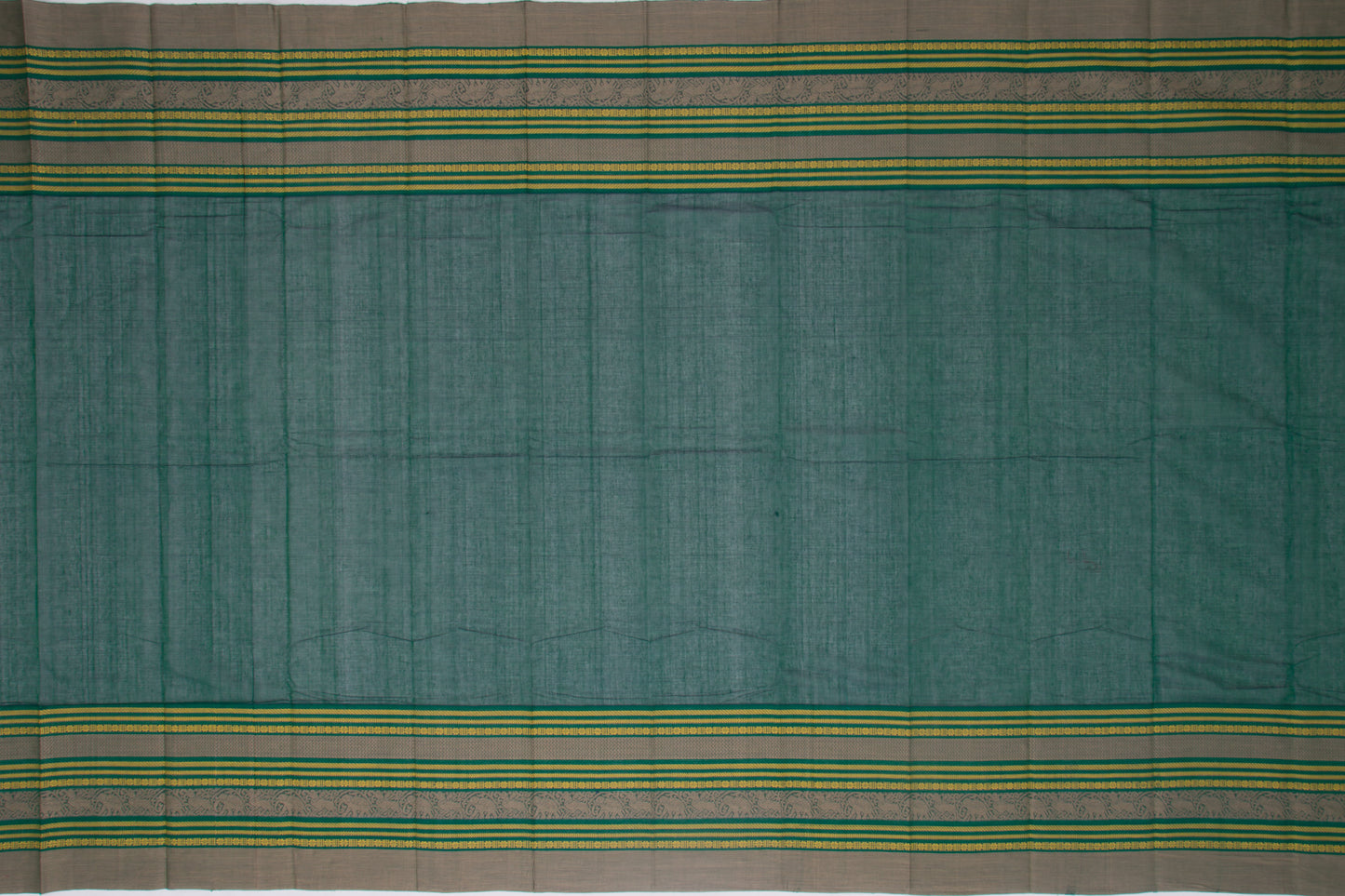 Kanchi Cotton Plain Green Saree