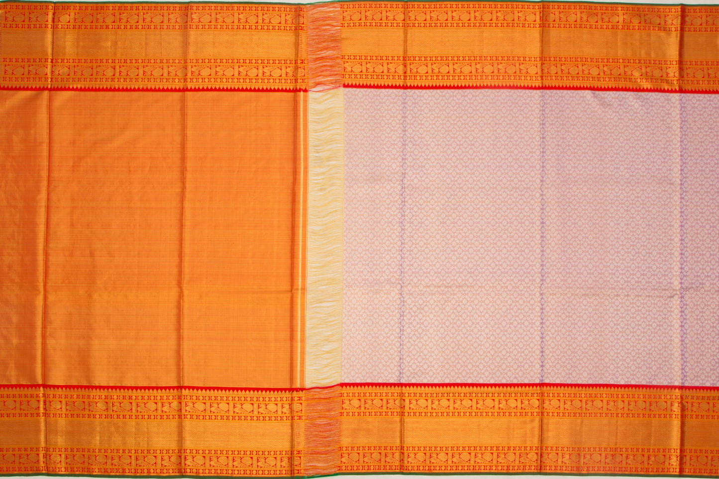 Kanchipuram Silk Tissue Brocade Lilac Saree
