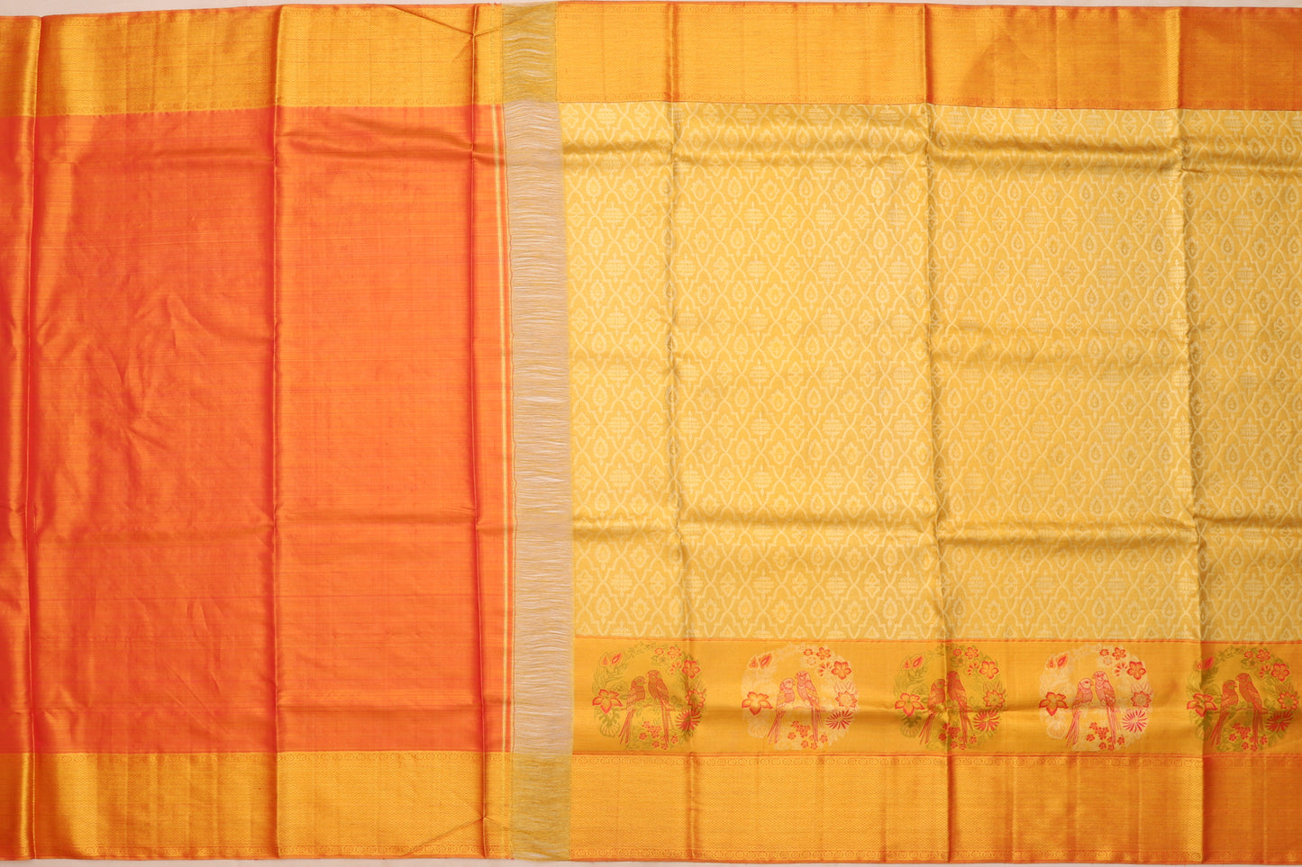 Kanchipuram Silk Tissue Brocade Gold Saree
