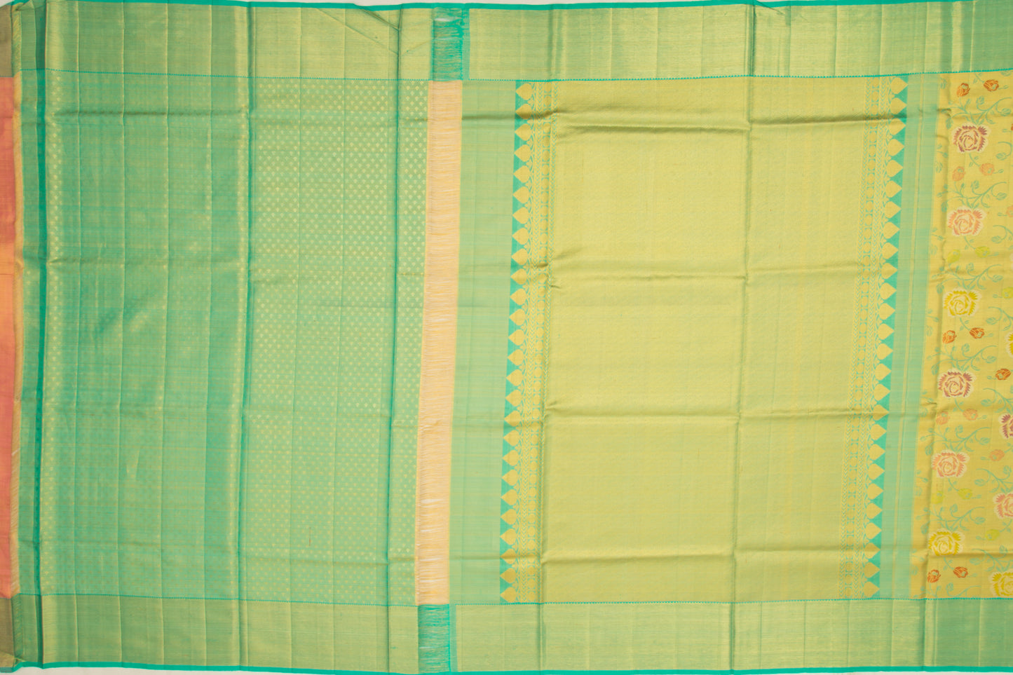 Kanchipuram Silk Tissue Jaal Blue Saree