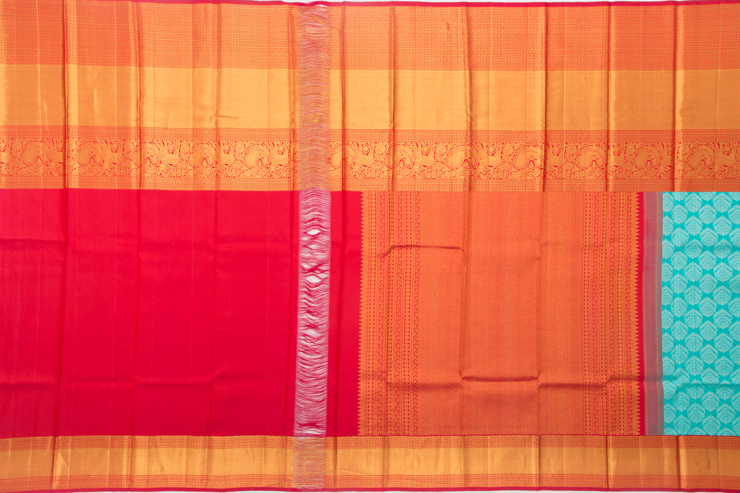 Kanchipuram Silk Brocade Sky Blue Saree