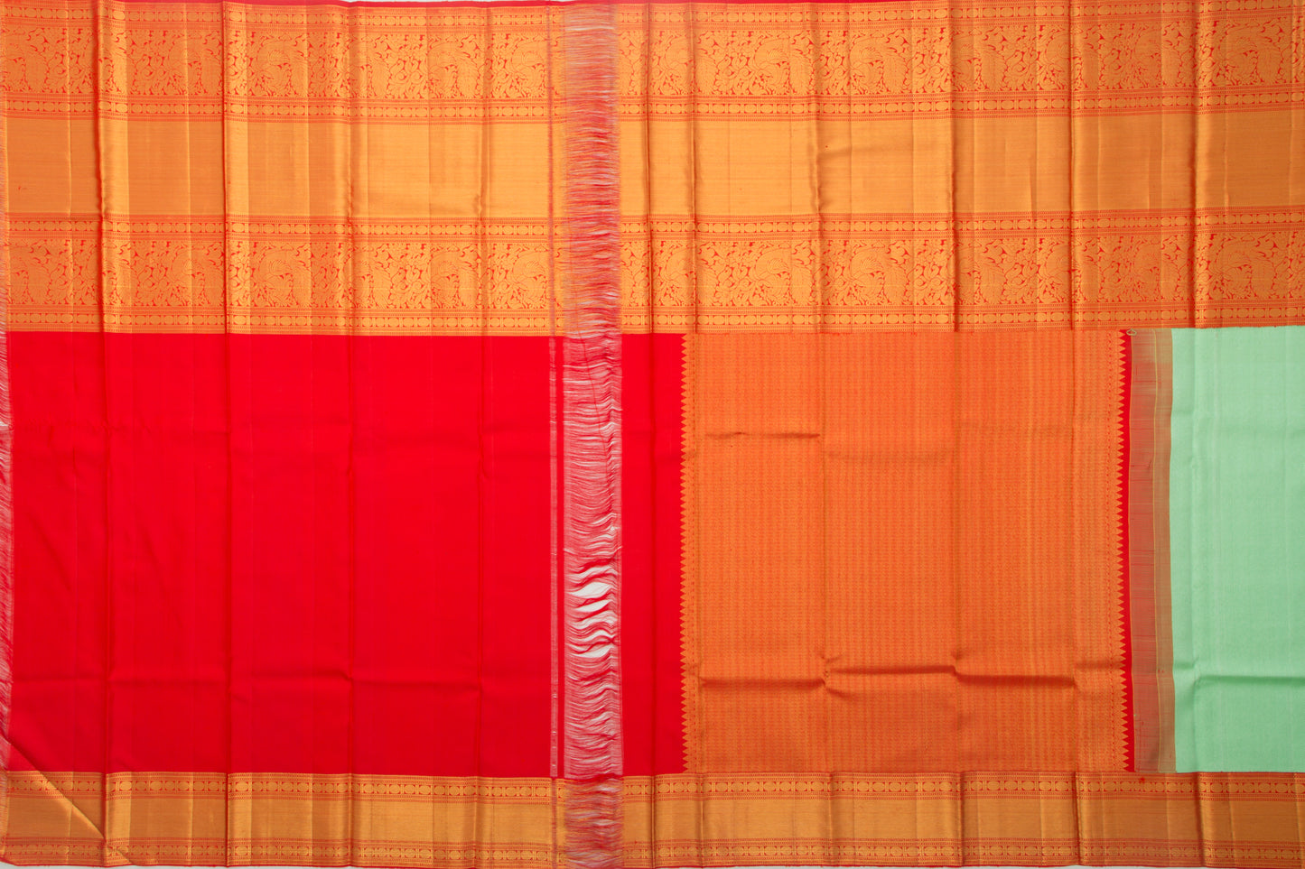 Kanchipuram Silk Brocade Pastel Green Saree