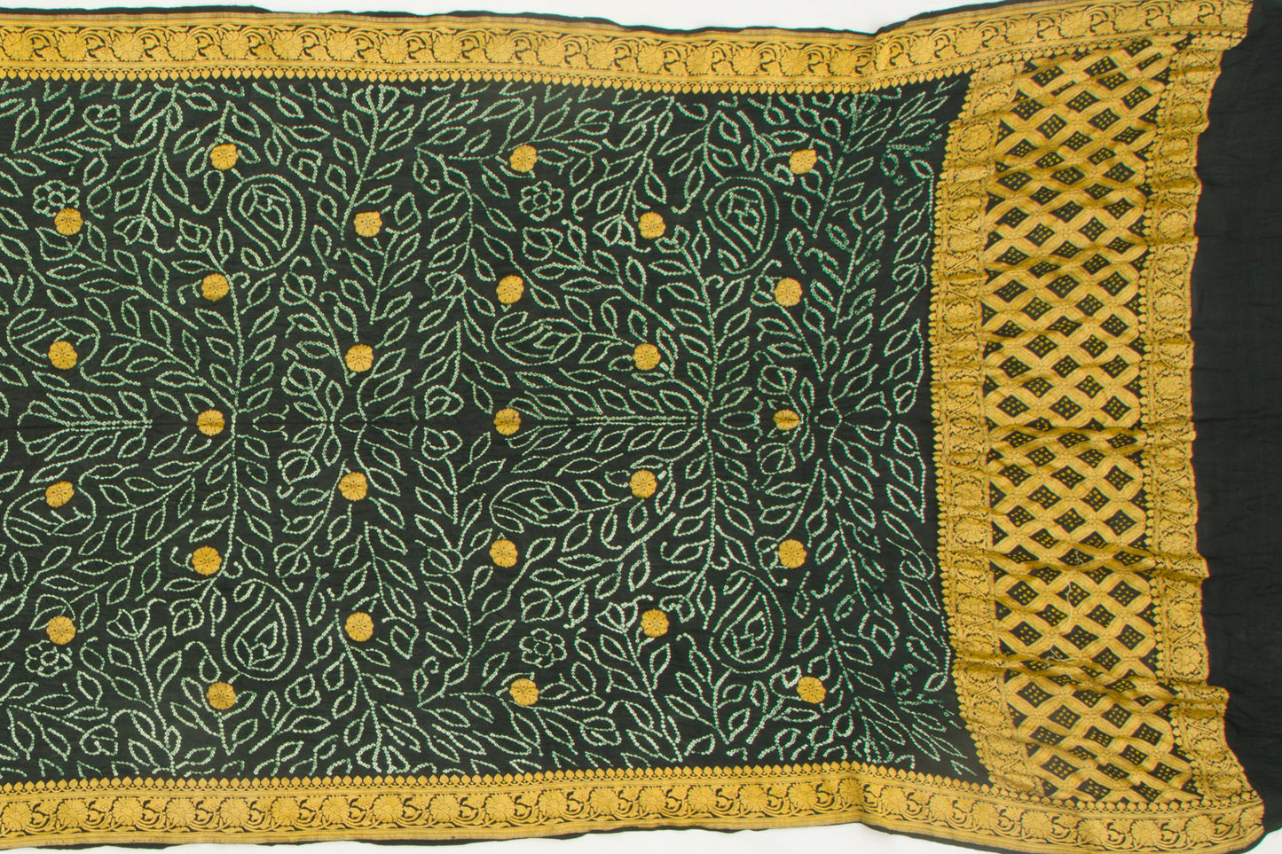 Banarasi Georgette Bandhani Butta Dark Green Dupatta