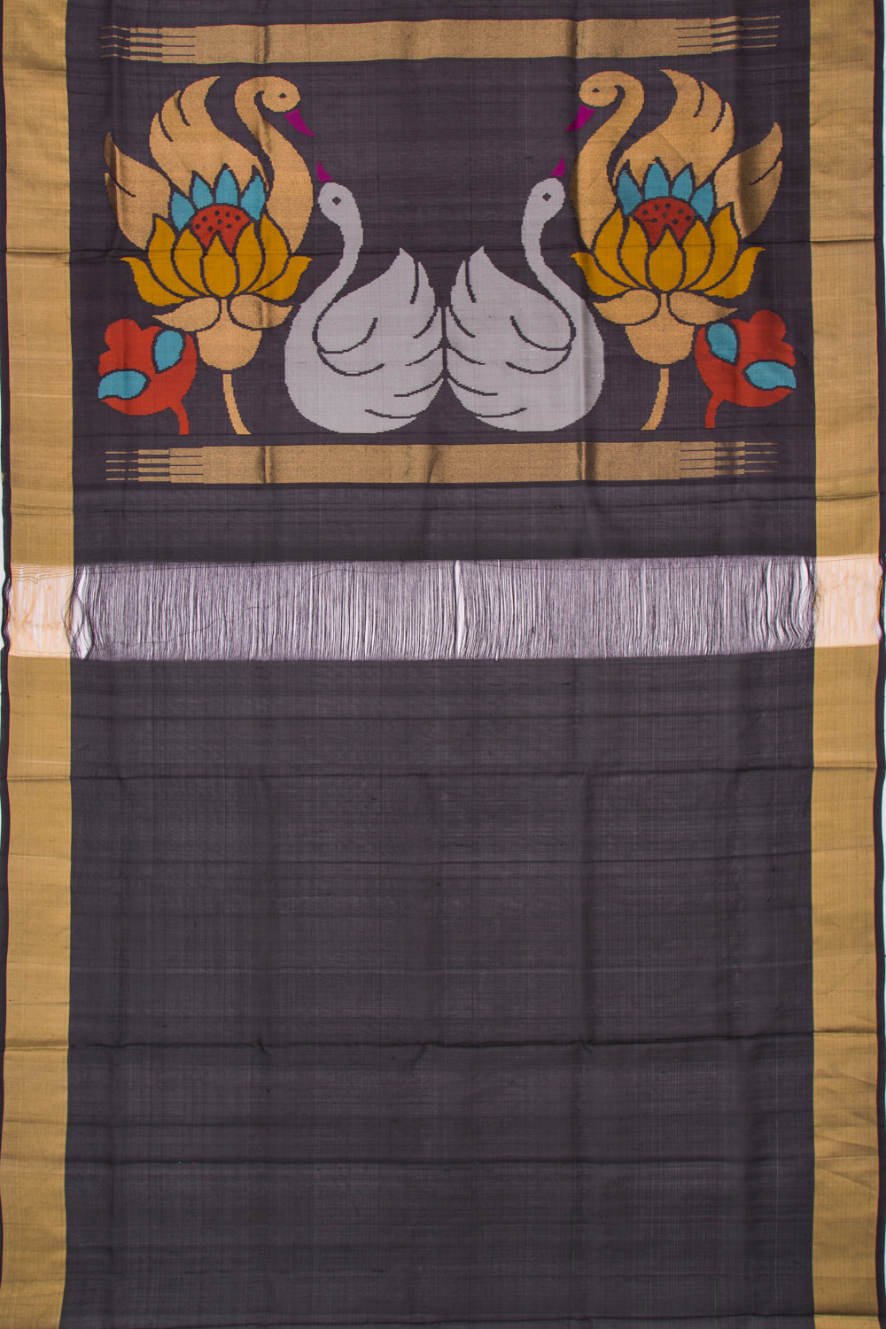 Uppada Silk Jamdani Butta Black Saree