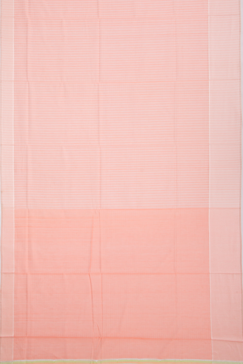 Maheshwari Cotton Horizontal Lines Peach Saree