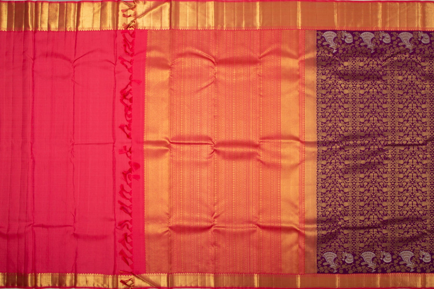Kanchipuram Silk Brocade Purple Saree