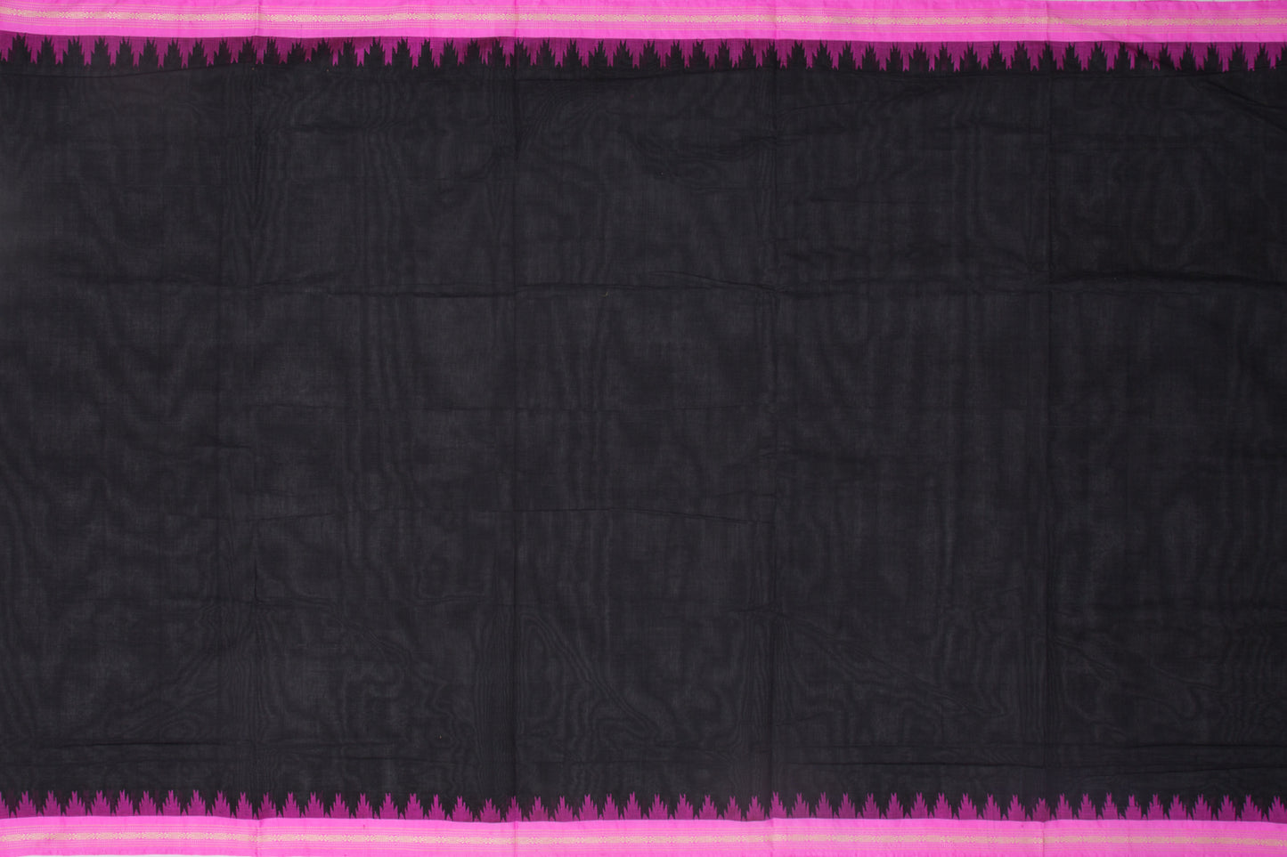 Ponduru Handspun Cotton Plain Black Saree