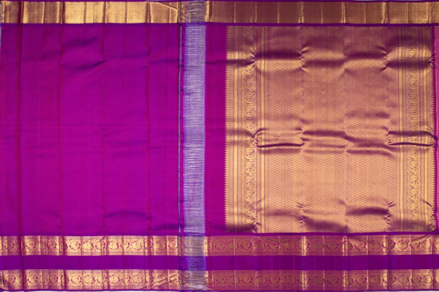 Kanchipuram Silk Brocade Cream Saree