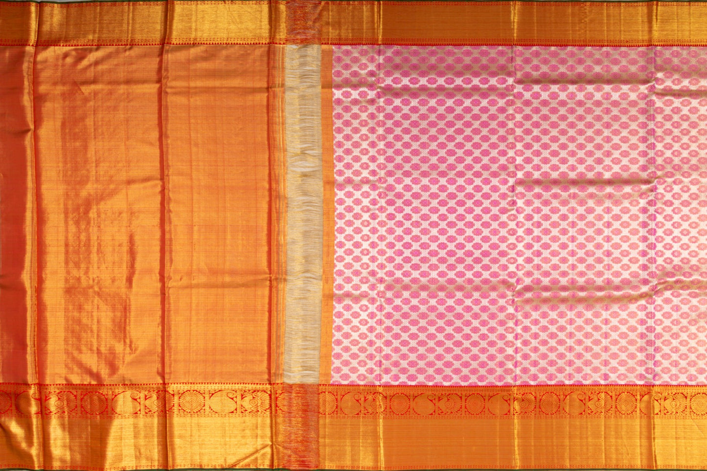 Kanchipuram Silk Tissue Brocade Silver Saree